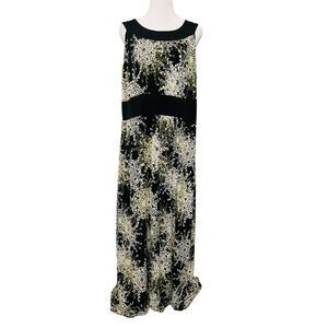 Susan Lawrence Woman Maxi Dress Sleeveless‎ Plus Size 2X Green Black White